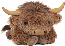 Weighted Highland Cow Stuffed Animals, 4.2 Lbs Weighted Highland Cow Plush for K