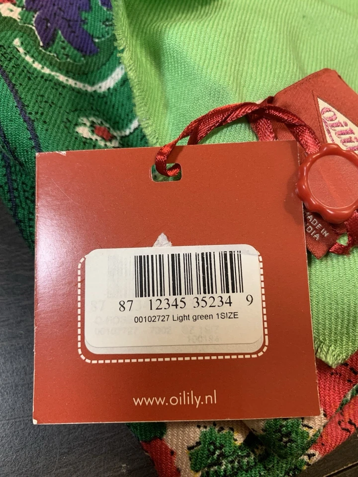 Bufanda Floral OILILY Verde Rosa Multicolor Colorido Diseñador India Nueva con Etiquetas Foto 3 de 4