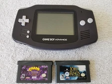 Nintendo Game Boy Advance AGB-001 Indigo Purple-Black w/Games Crash Lord Rings