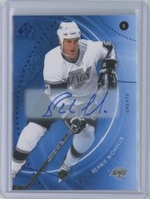 2025-26 SP Game Used Bernie Nicholls Greats Blue Autograph #77 Hockey Card