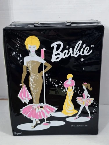 X-744 VINTAGE 1960'S MATTEL BARBIE DOLL CARRYING CASE - BLACK