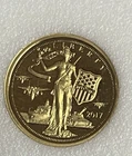 2017 Cook Islands $5 Lady Liberty With Shield Gold Coin - 1/10 oz of .24 Gold