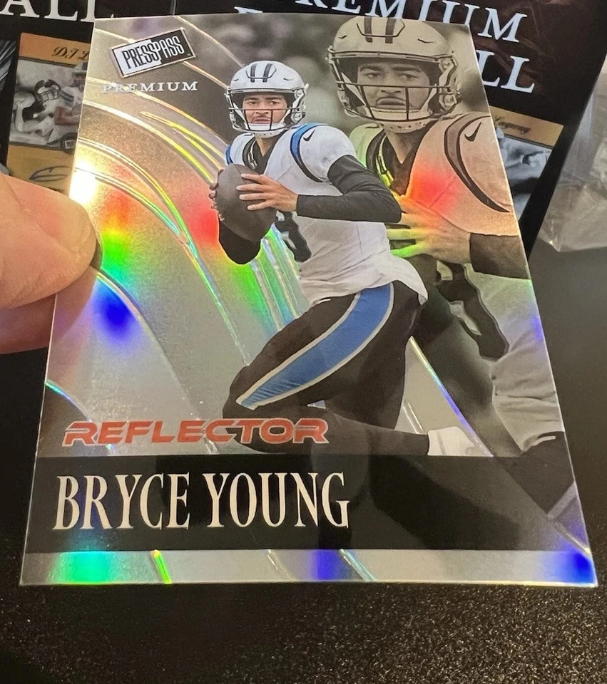 2024 Press Pass Premium 🏈 Bryce YOUNG (RC) /25 REFLECTOR Carolina PANTHERS - Image 3 of 4