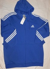 ADIDAS Essential Fleece Full Zip Hoodie Jacket Stretch Logo NWT Big and Tall XLT