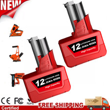 Battery NEW 2X 12Ah For Milwaukee 12V M12B6 Pack Lithium M12 M12B5 48-11-2440