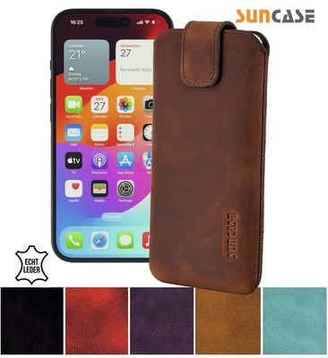 Hülle für iPhone 17 Tasche Schutz Cover Echt Leder Case Etui mit Rückzuglasche