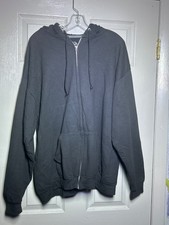 Fruit of the loom sweat, jacket hoodie, men's two XL black