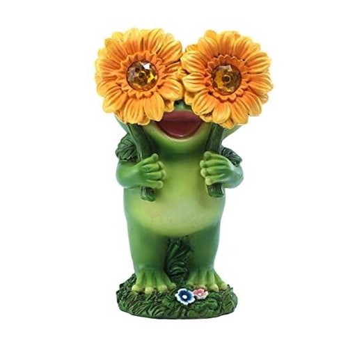 Outdoor Frog Garden Decor: Yard Decoration with Solar Light Funny Frog