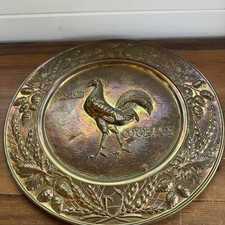 Vintage Pressed Brass Collectable Plate "Take Courage"