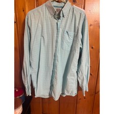 Cinch Mens Light Blue White Grid Plaid Long Sleeve Western Button Down Shirt M