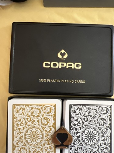 Copag Plastic Playing Cards Storage Case Black And Gold complete set Brazil - Picture 7 of 10