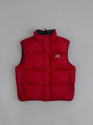 Ralph Lauren Polo Jeans Co. Trek Tech Daunenweste Puffer Vest Rot/Navy Vintage M
