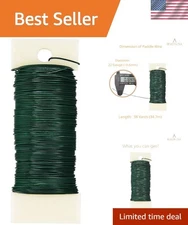 Versatile 38 Yards Green Florist Wire 22 Gauge - Perfect for Wreaths & More