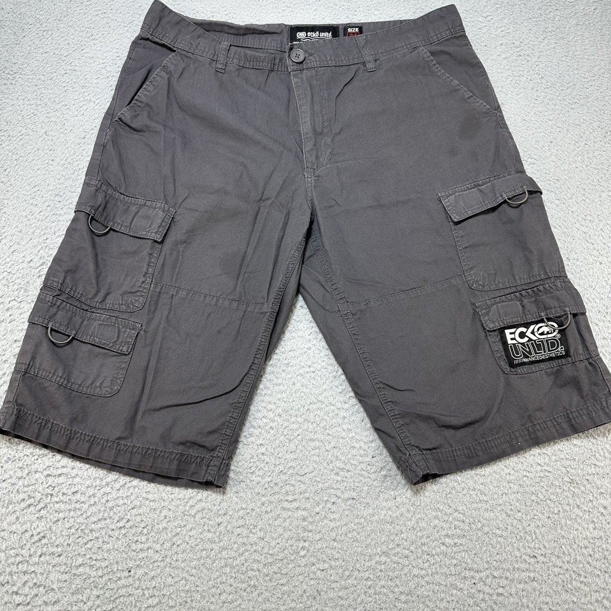 Ecko Unltd Shorts Mens 34 Gray Cargo Advanced Aesthetics Outdoor 