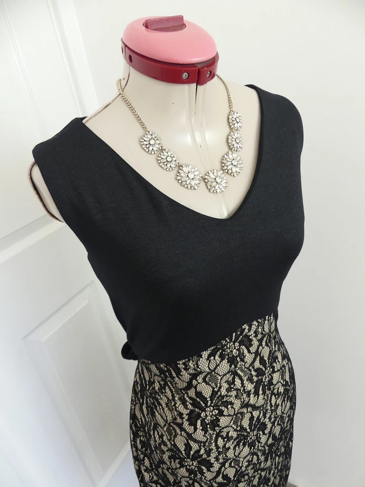 TS THREE SEASONS Black Lace DRESS Size UK 12 Aus 14 NWT Cocktail New Years Eve - image 4 of 4