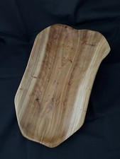 Beautiful Hand Carved Pale Wooden Platter Or Tray Serving Decor Two Tone Solid