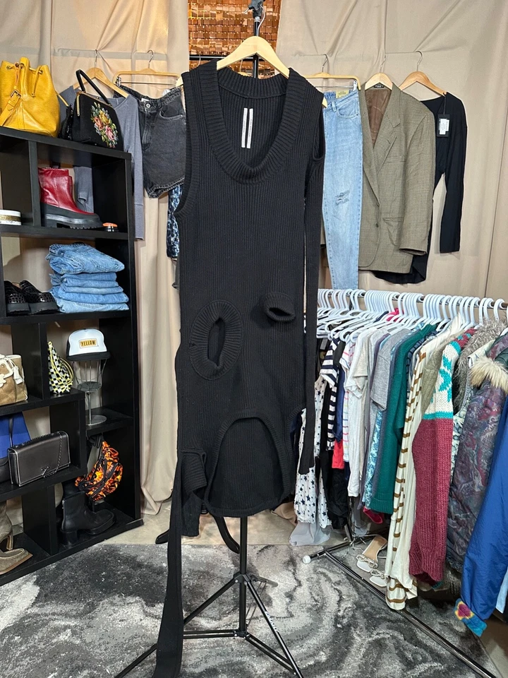 Rick Owens черный банан свитер FW 21' новый с Ярлыками размер XL (56) Рекомендуемая розничная цена производителя $2,188.00 унисекс - Изображение 2 из 4