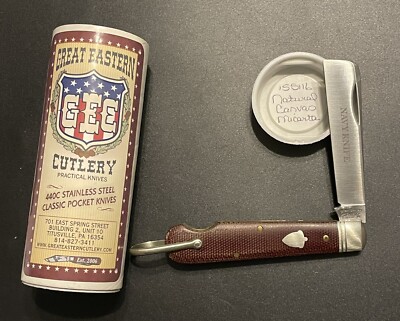   Great Eastern Cutlery GEC 15S115 NAVY Sailor Knife Natural Canvas Micarta 15