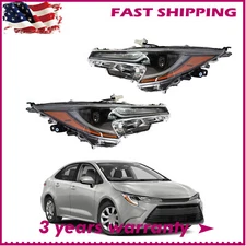 Pair LED Headlight For 2023 2024 Toyota Corolla L LE Base Headlamp Left & Right