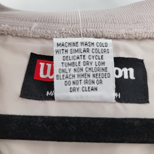 Wilson Men's XL Windbreaker Short Sleeve Shirt Tan & White Pullover NWT - Picture 6 of 6