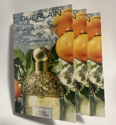 Lot of 3 GUERLAIN Aqua Allegoria Mandarine Basilic EDT Spray Vial 1ml Each