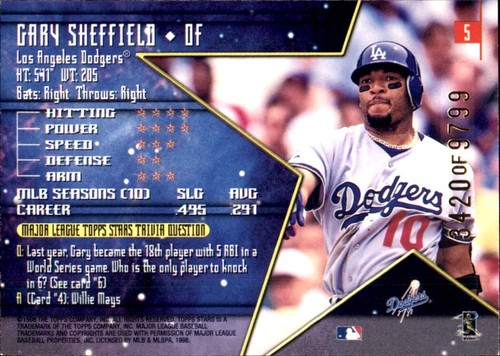 1998 Topps Stars BRONZE SERIAL #'d ⚾ YOU PICK YOUR FAVS 🧢 MLB CARDS #2 - #74 - Picture 30 of 306