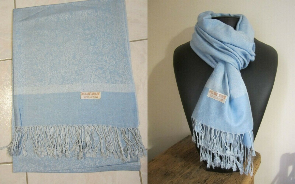 Sciarpa Pashmina Lana Seta Frangia Stola Scialle Sciarpa Uomo/Donna Nuova