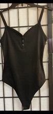 NO BOUNDARIES HENLEY BODYSUIT BLACK SMALL 3-5 NEW WITH TAGS SKU A2