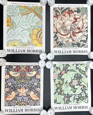 Set of 4 William Morris Botanical Floral Wallpaper Exhibition Cotton Prints 8x10