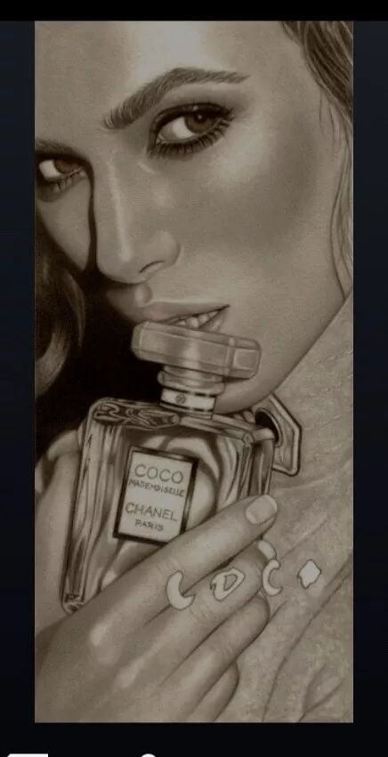 KEIRA KNIGHTLY Coco CHANEL Perfume ad original drawing art portrait