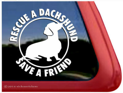 Rescue a Dachshund, Save a Friend - Car Window Decal Sticker