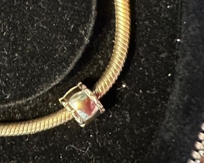 Genuine Pandora 14ct Gold Bevelled Clip Charm G585 ALE 🌺 UK