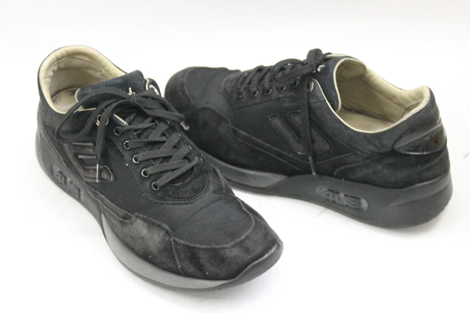 Zapatos mujer CESARE PACIOTTI talla 7.5 Europa 38 negro gamuza lona S6876 Foto 2 de 4