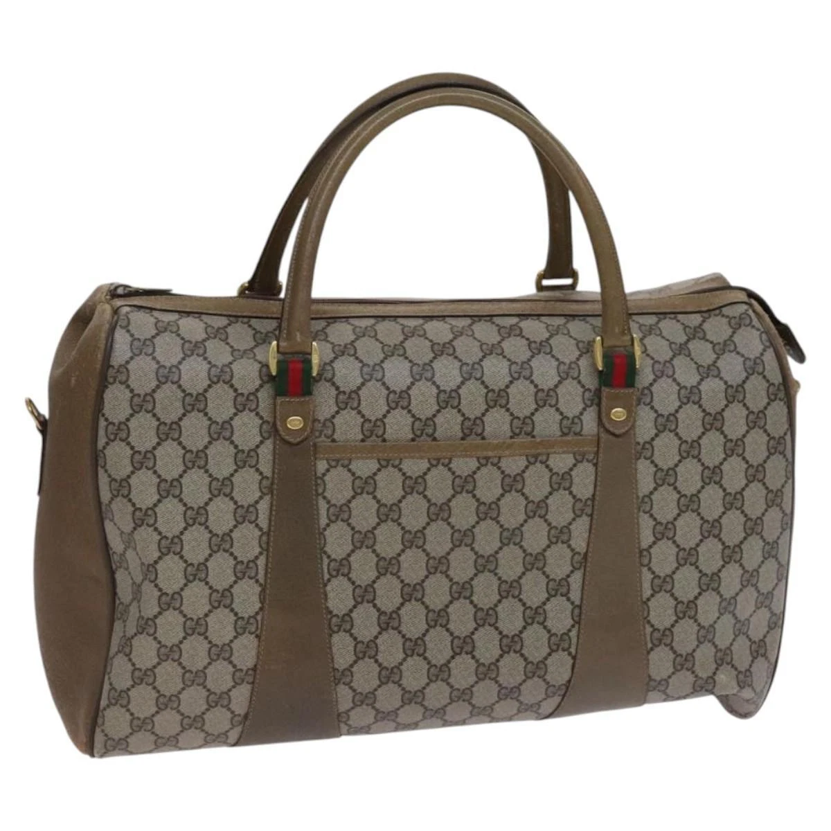 Sac GUCCI GG Supreme Web Sherry Line Boston PVC beige or 40 02 073 authentique EC542
