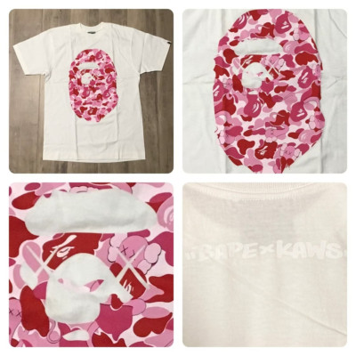 APE BAPE KAWS 静岡限定　STA ポロシャツ　tシャツ M BAPE × kaws bendy ape head T-shirt ABC camo green Gray A