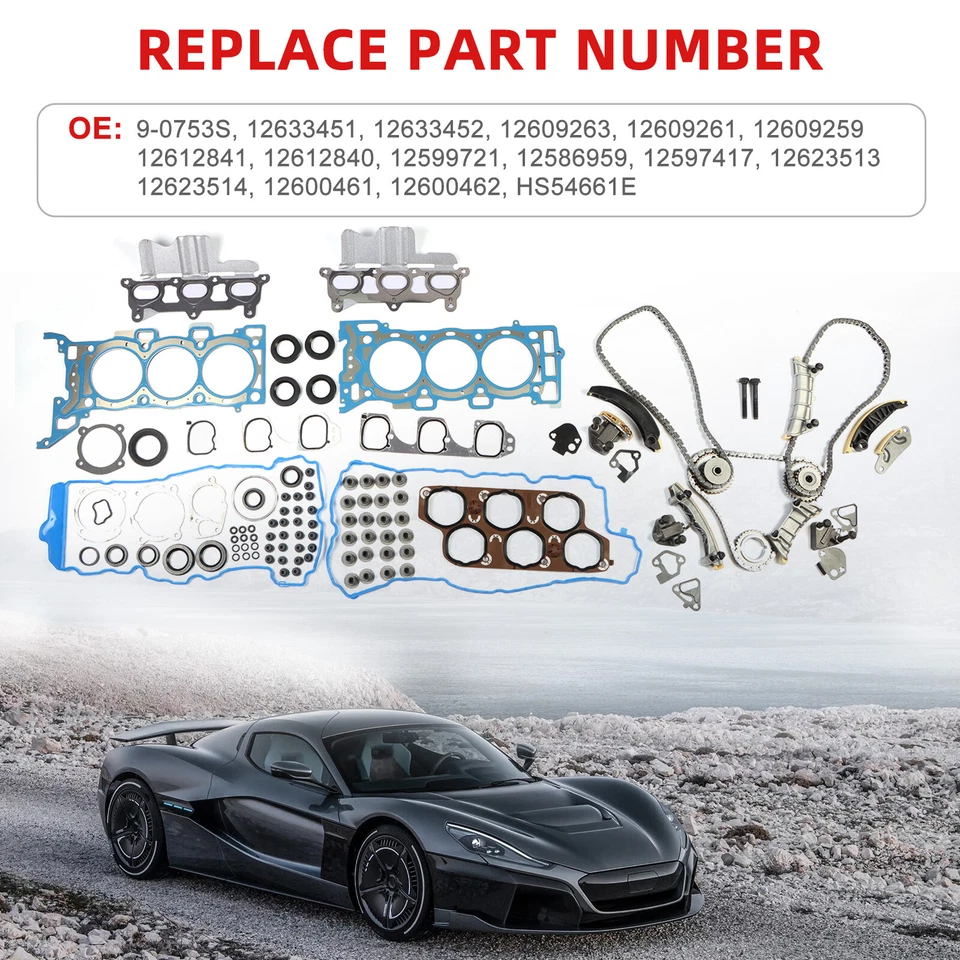 Timing Chain Kit & Head Gasket Set For Buick Enclave GMC Acadia Saturn Outlook Foto 4 de 4