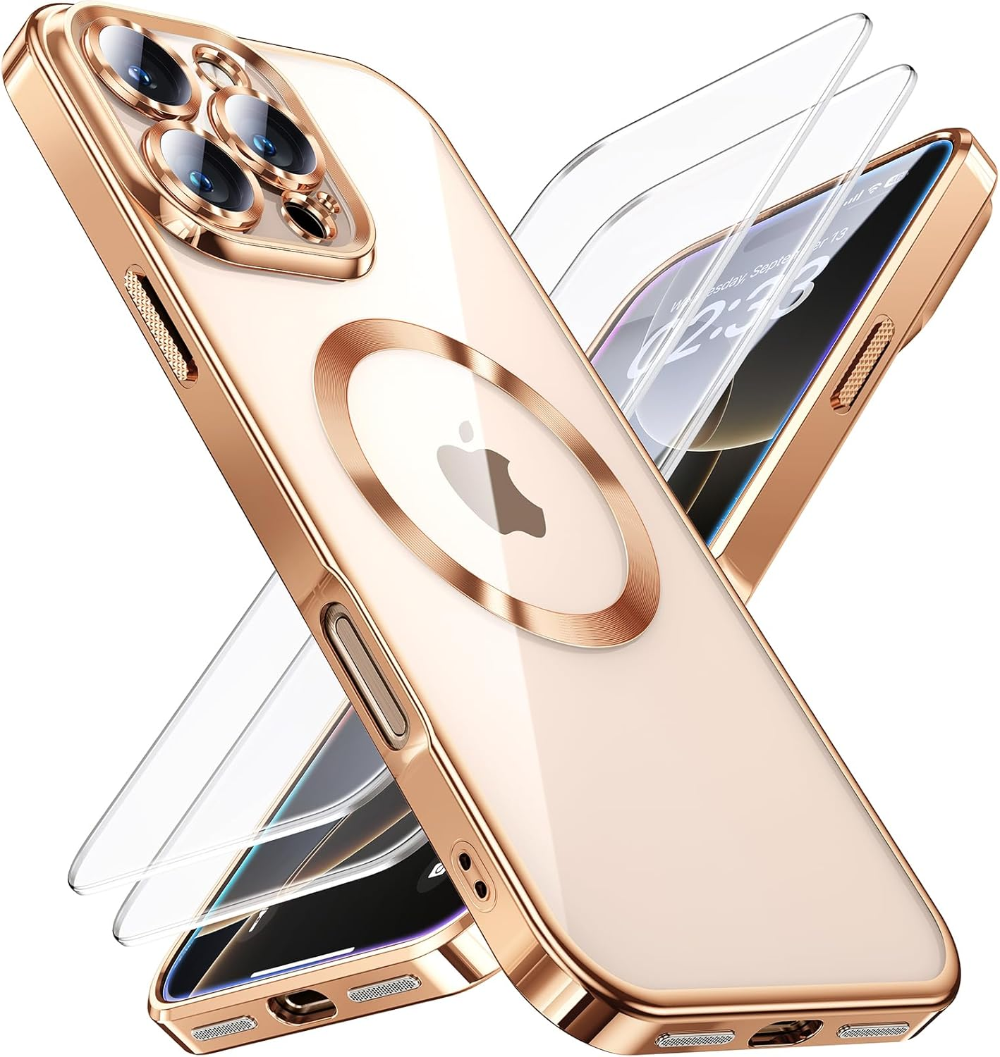 for Iphone 16 Pro Case with 2X Screen Protection [Built-In Lens Protector] [Stro