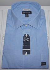 Jos A Bank Big Tall Dress Shirt 19 - 34/35 Traditional Fit Blue Birdseye NWT JS