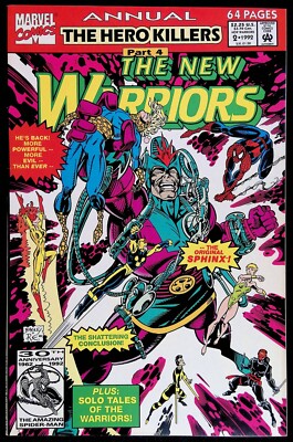 NEW WARRIORS VOL. 1 ANNUAL #2 ~ VF 1992 MARVEL COMICS ~ MARK BAGLEY COVER