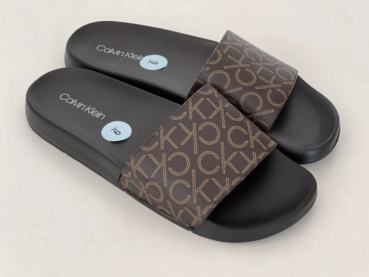 Women's calvin best sale klein slides