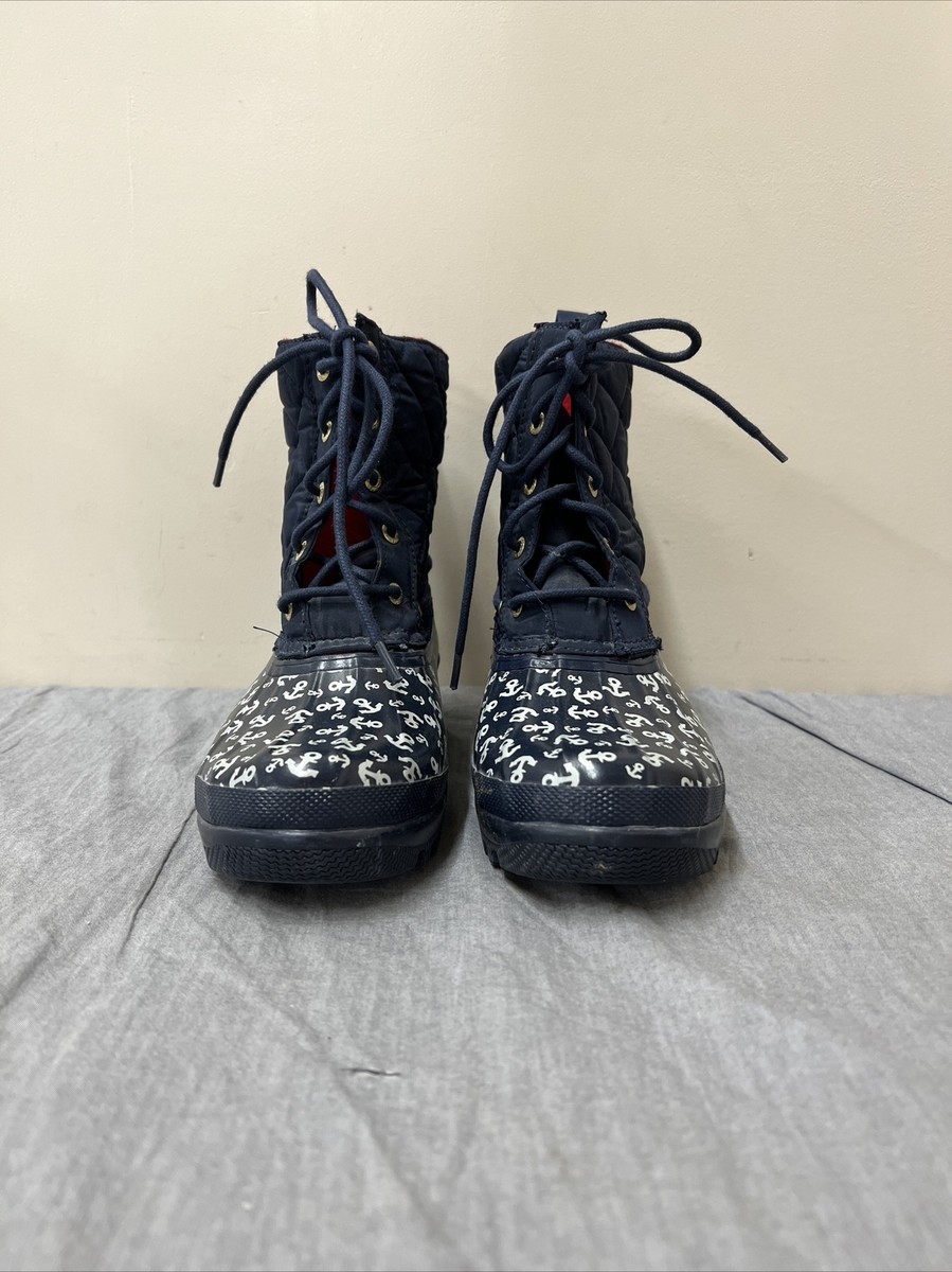 Sperry Women's Saltwater Metallic Duck Rain Boots - Waterproof Navy Duck Boots With Fleece Lining, Size 6 Medium - View #2