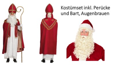 St Nikolaus Kostüm von Boland mit Perücke + Bart - Gr. L/XL