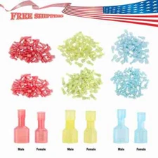 Nylon Male & Female Insulated Wire Spade Terminal Crimp Connector 10-22 Gauge US