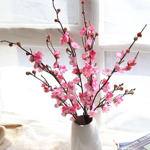Flores delicadas de seda en flor de cerezo estilo japonés para el hogar - Imagen 3 de 7