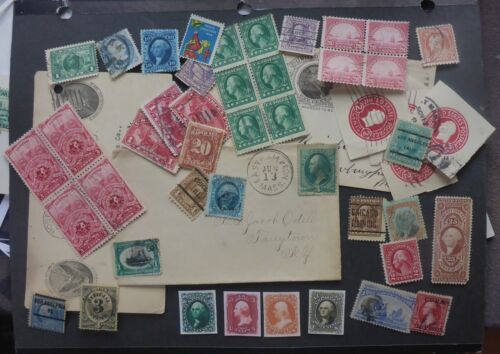 USA "SCHREIBTISCHAUFRÄUMUNG GEMISCHTER ZUSTAND. BRIEFMARKEN MIT ALTER REPRO UNTEN (A1) CAN.VERSAND 1,99 $
