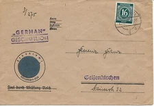 Germany:1949:16pf OBLIARATED Eagal.Cover.Used