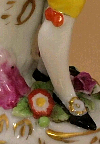 Pair of Antique Porcelain Derby Style Figurine Statues Gold Anchor Mark Germany - Picture 13 of 20