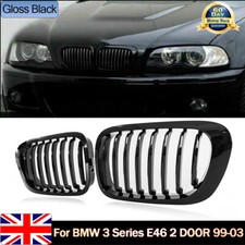 Pair Paint Black Sport Grille Grill for BMW 3 Series E46 Coupe 2dr 