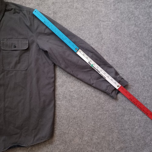 LL Bean Shirt Men XL Gray Shacket Button Up Traditional Fit Plaid Lined Y2K - Picture 10 of 17