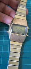 Rare Vintage 70s Bailly Bold Watch LCD Tone Gold *Like Omega Style* Working